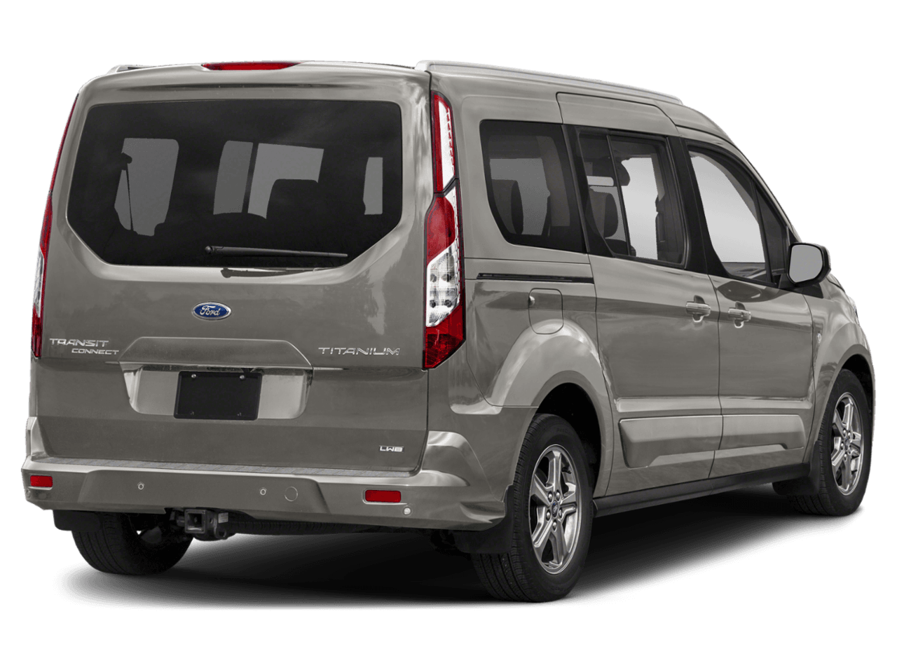 2021 Ford Transit Connect Wagon Titanium LWB w/Rear Liftgate - Rear 3/4, facing to the right