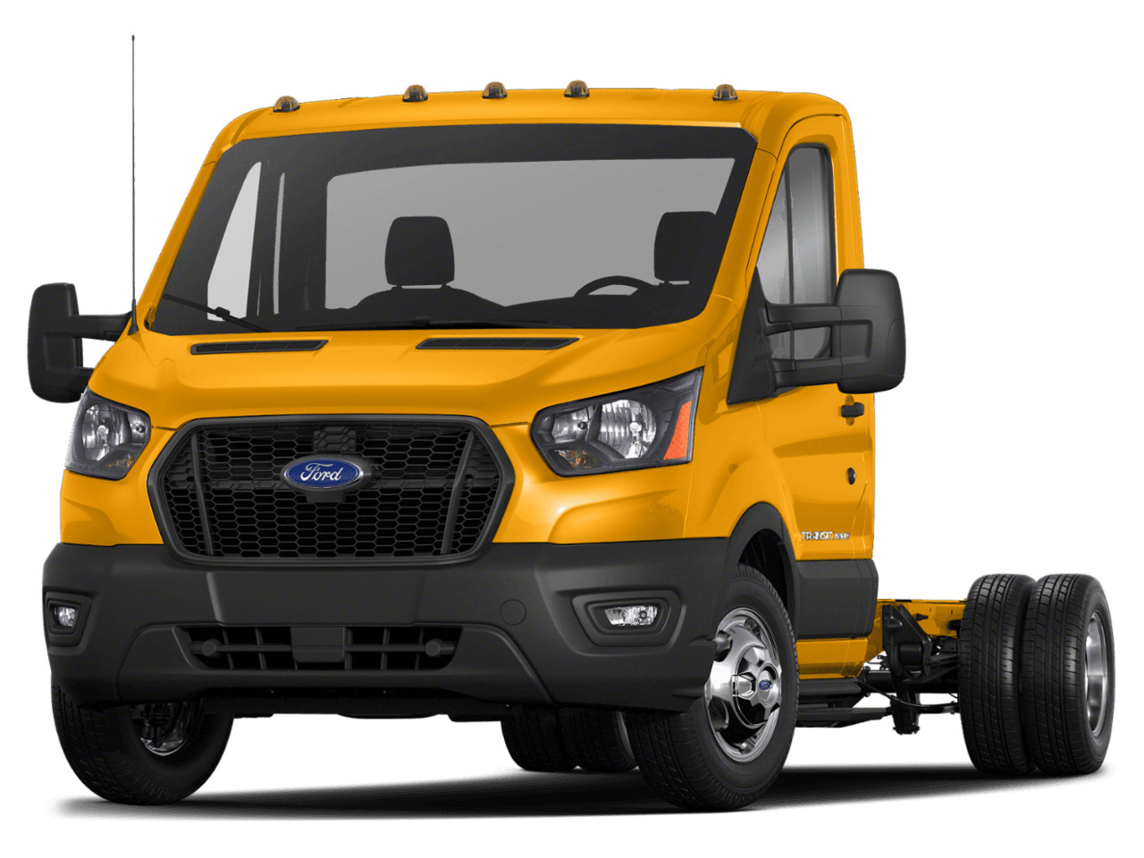 2021 Ford Transit Cutaway T-350 RWD DRW 156" WB 9950 GVWR - Front 3/4, facing to the left