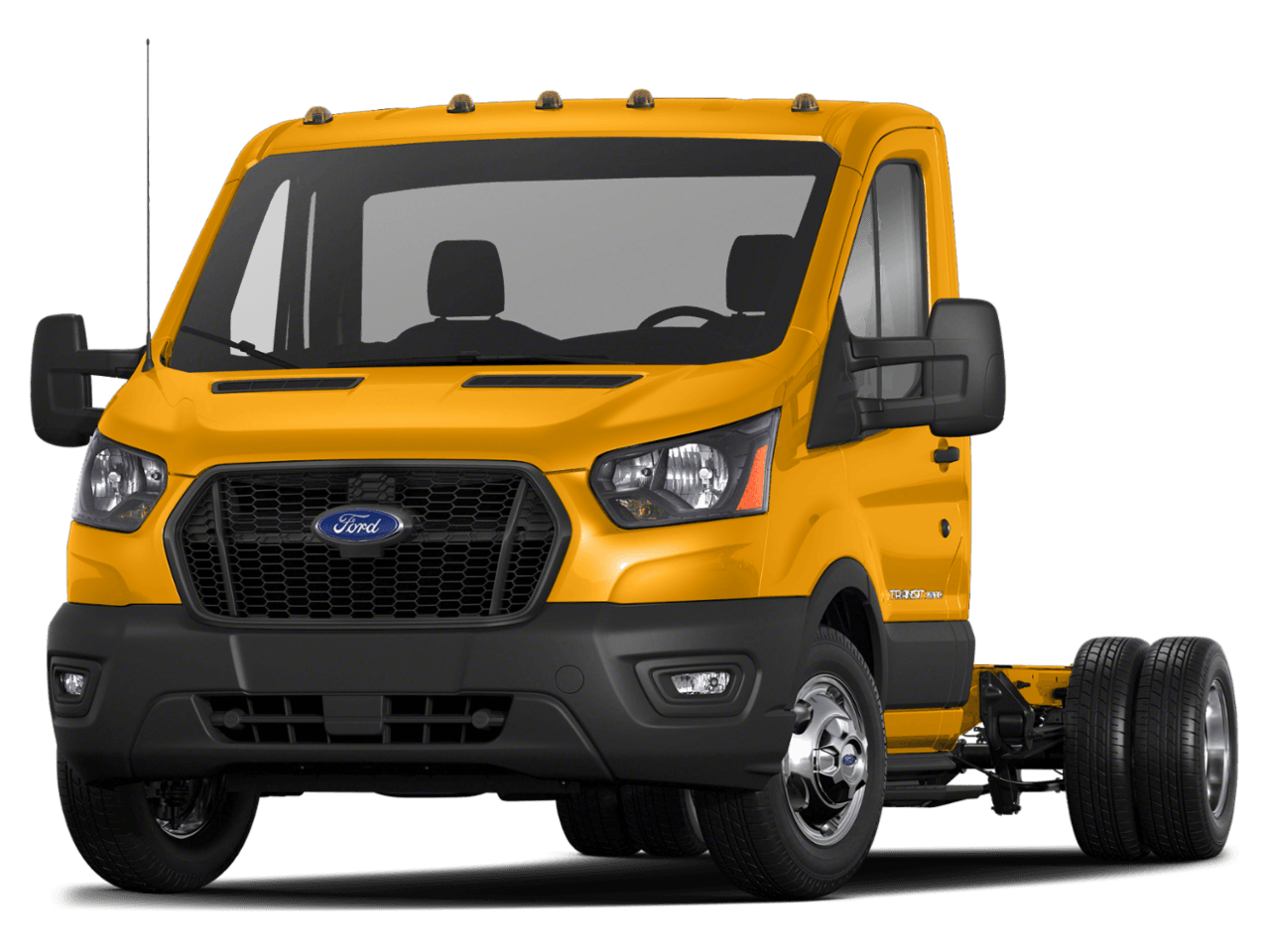 2021 Ford Transit Cutaway T-350 AWD DRW 178" WB 9950 GVWR - Front 3/4, facing to the left