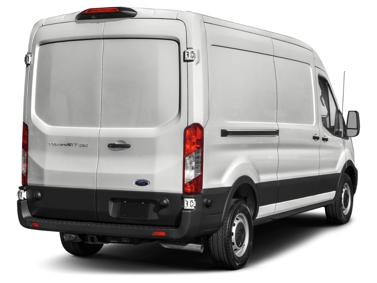 2021 Ford Transit Cargo Van T-350 HD 148" EL Hi Rf 11000 GVWR DRW AWD - Rear 3/4, facing to the right