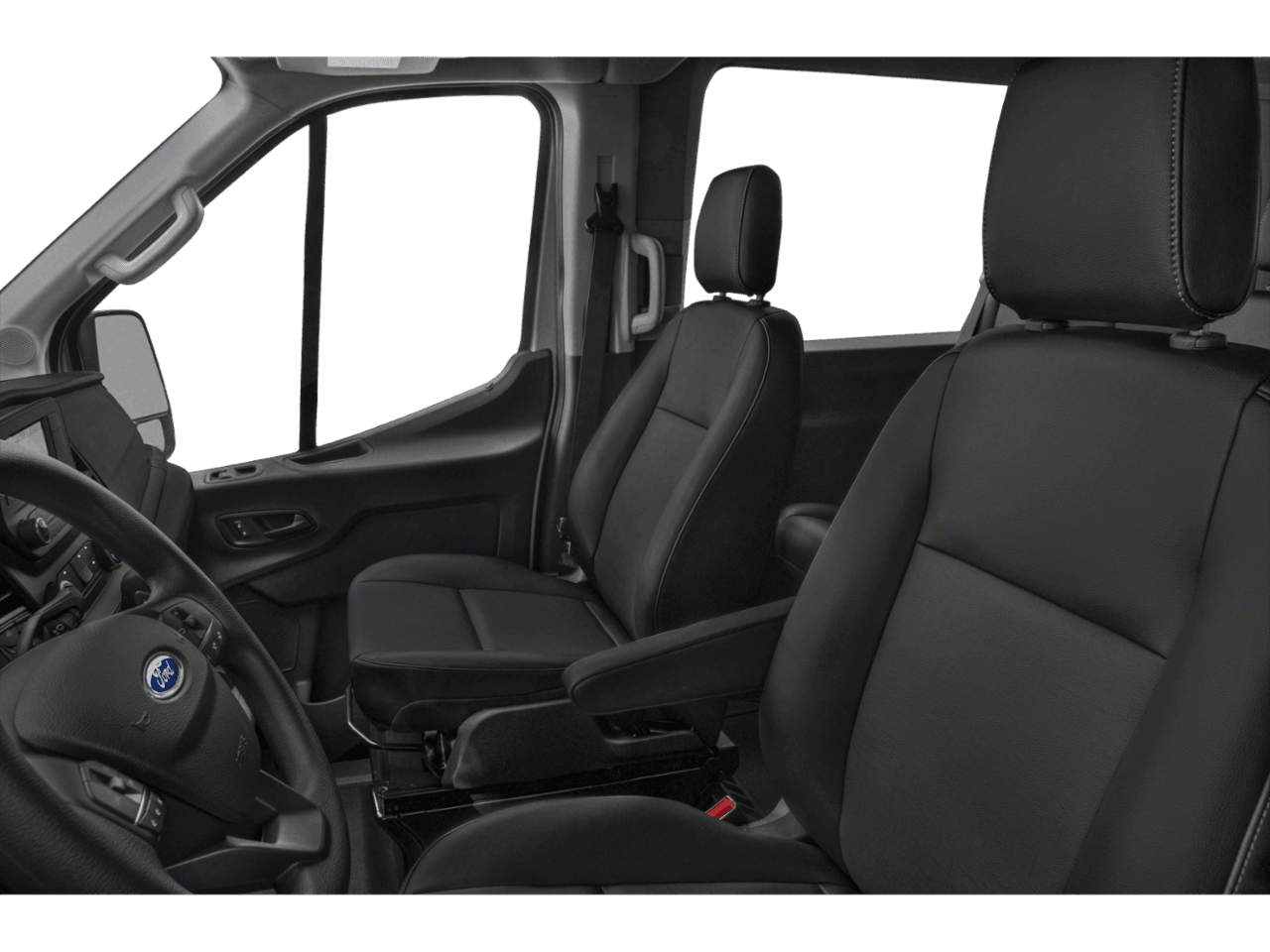 2021 Ford Transit Crew Van  - Interior Driver's Side with Door Open, Front Seat Feature