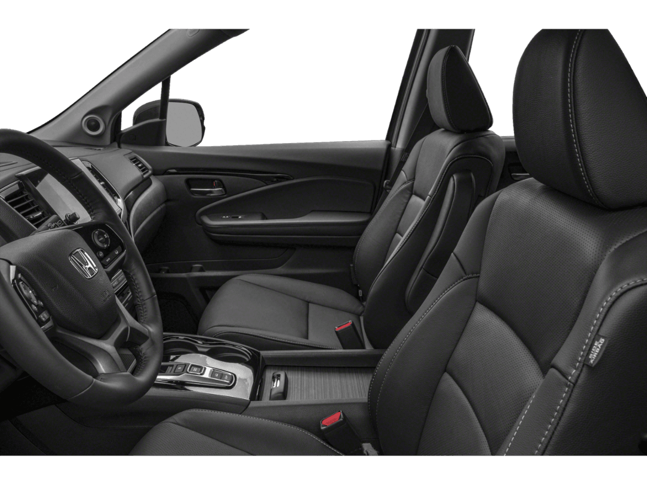 2021 Honda Pilot Elite - Interior Driver's Side with Door Open, Front Seat Feature