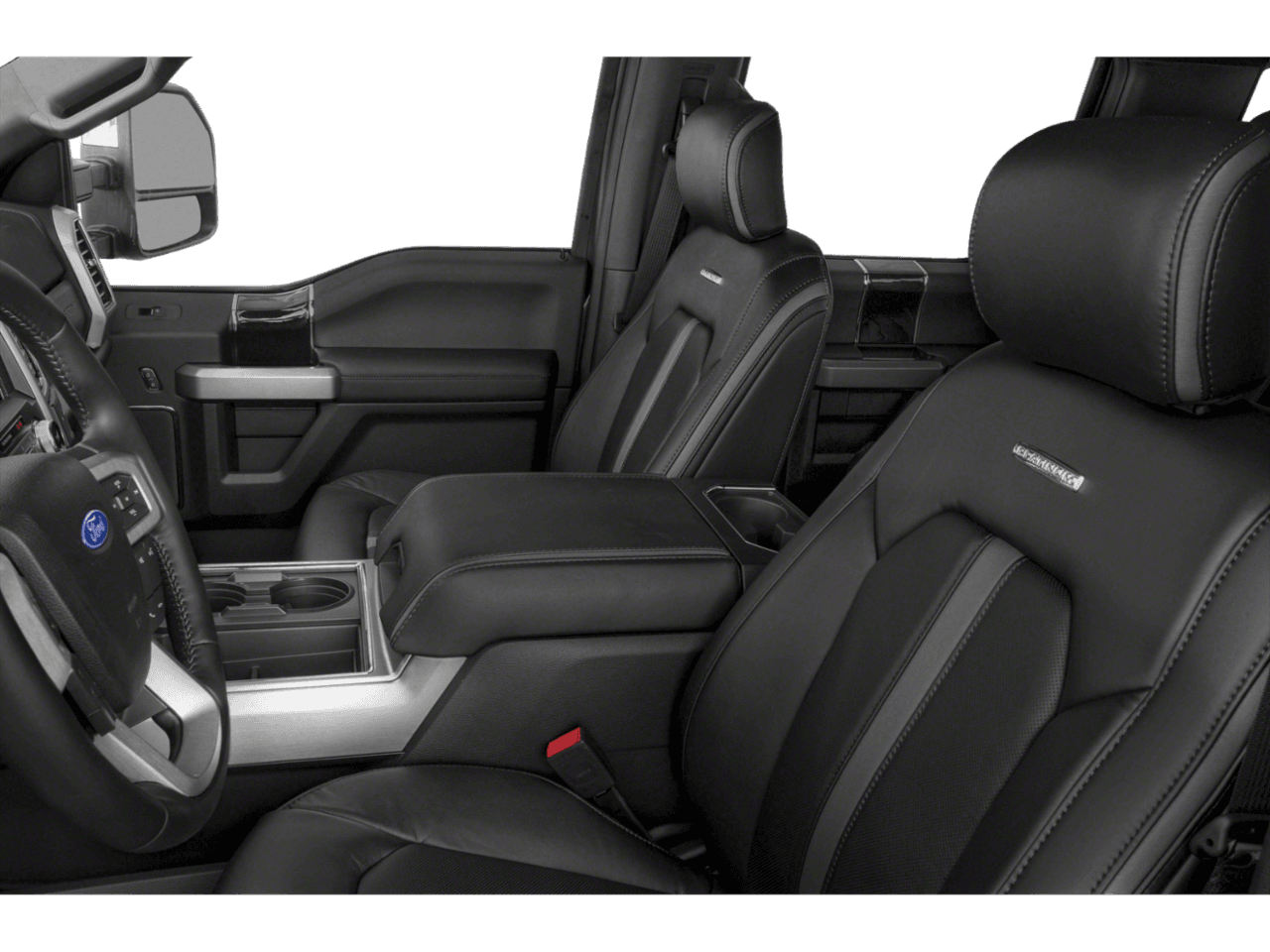 2021 Ford Super Duty F-350 DRW Platinum 2WD Crew Cab 8' Box - Interior Driver's Side with Door Open, Front Seat Feature