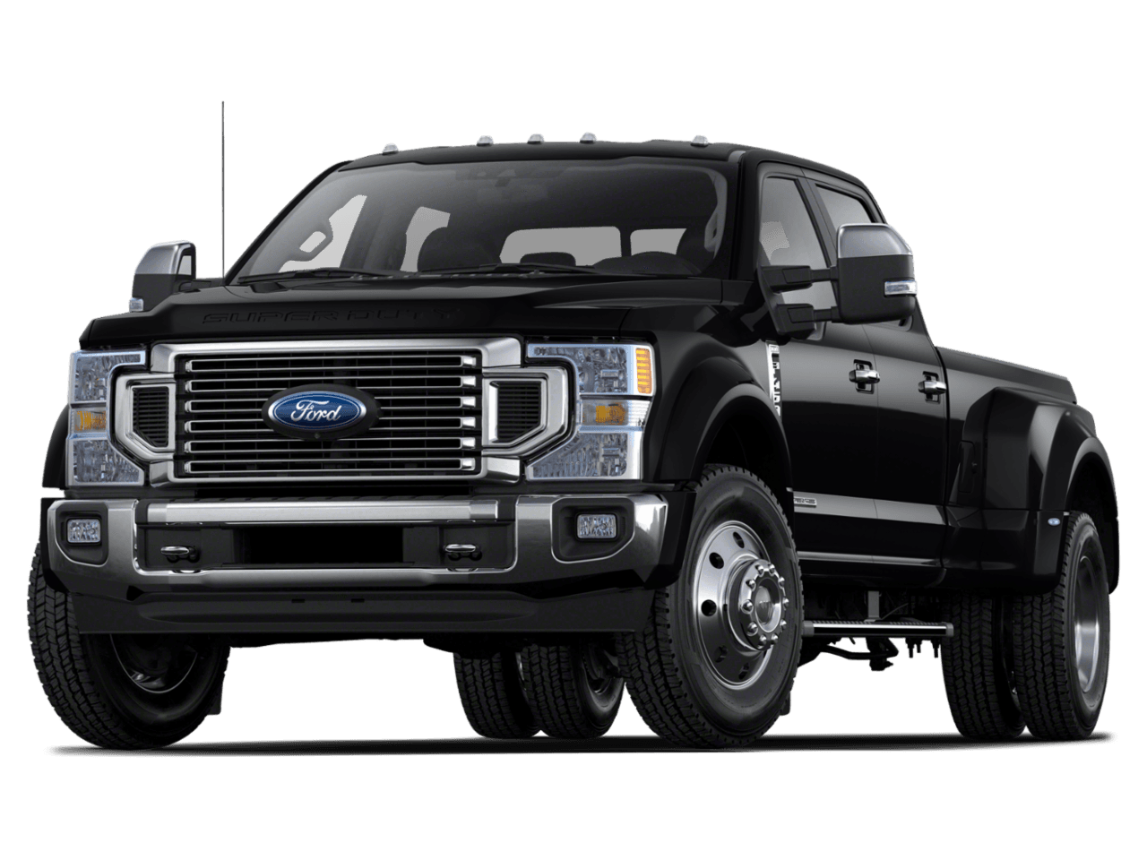 2021 Ford Super Duty F-450 DRW LARIAT 4WD Crew Cab 8' Box - Front 3/4, facing to the left