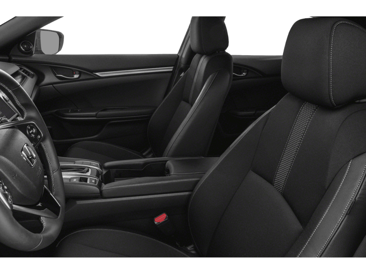 2021 Honda Civic Hatchback Sport - Interior Driver's Side with Door Open, Front Seat Feature