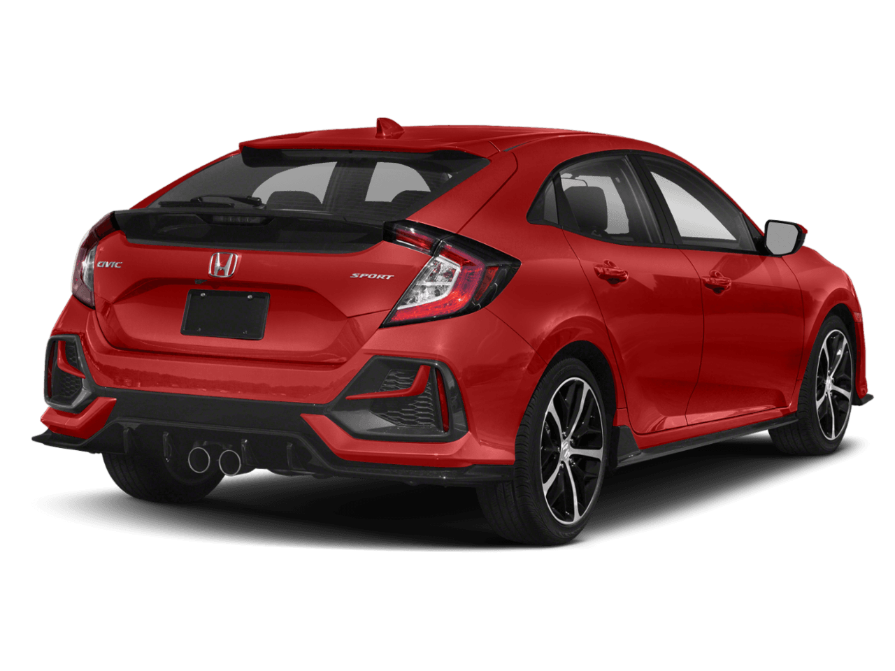 2021 Honda Civic Hatchback Sport - Rear 3/4, facing to the right