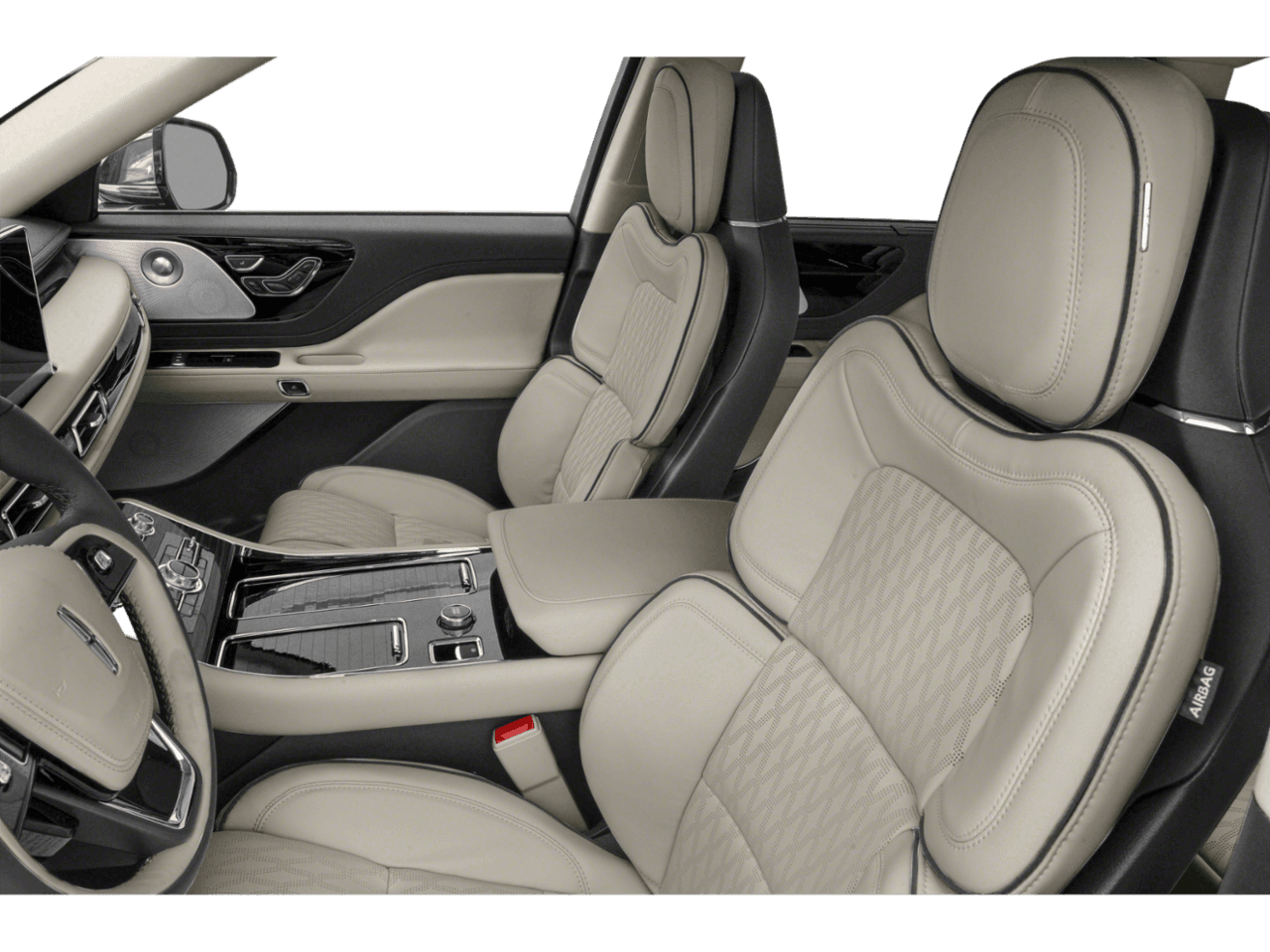 2022 Lincoln Aviator Black Label - Interior Driver's Side with Door Open, Front Seat Feature