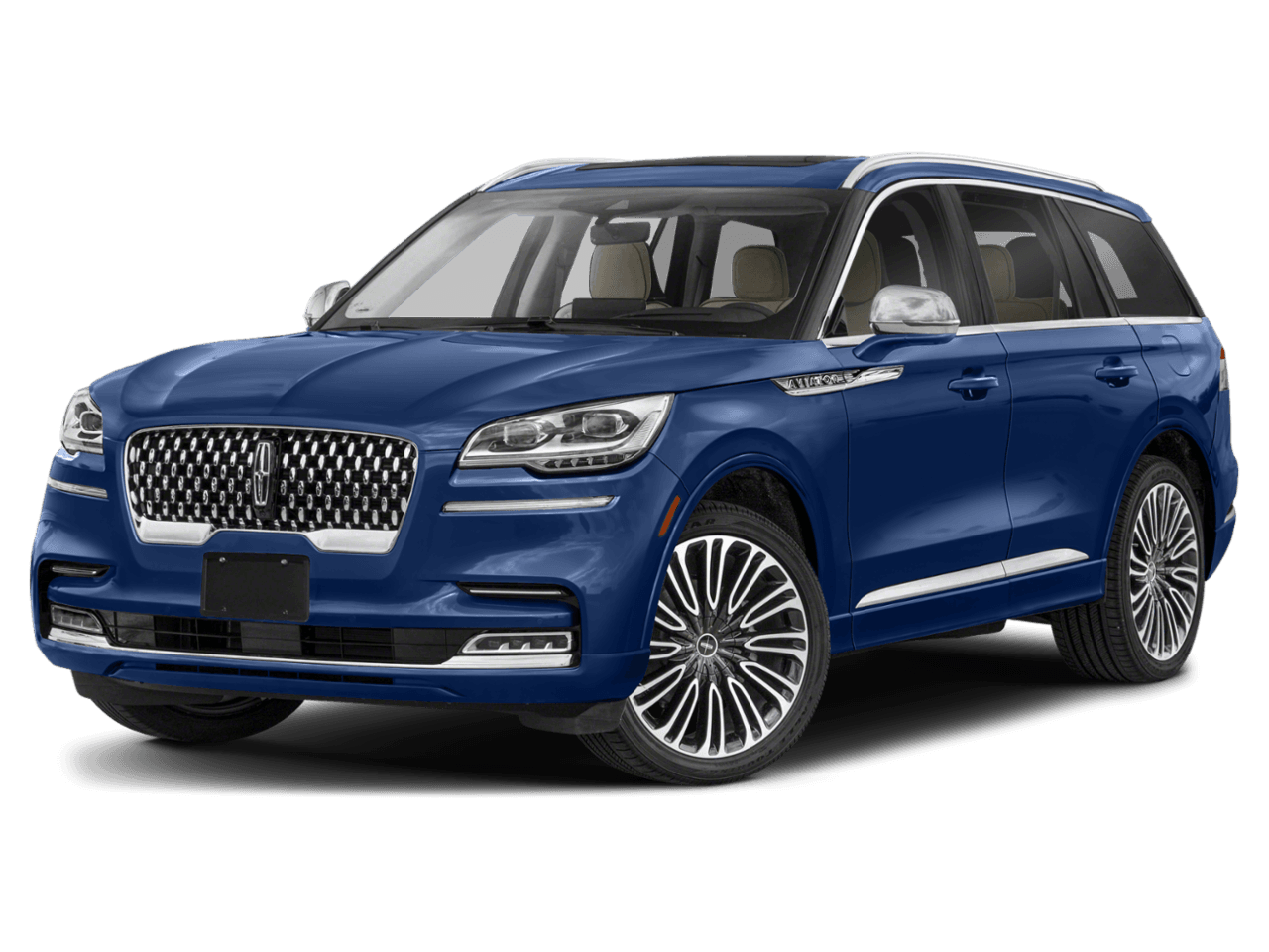 2022 Lincoln Aviator Black Label - Front 3/4, facing to the left
