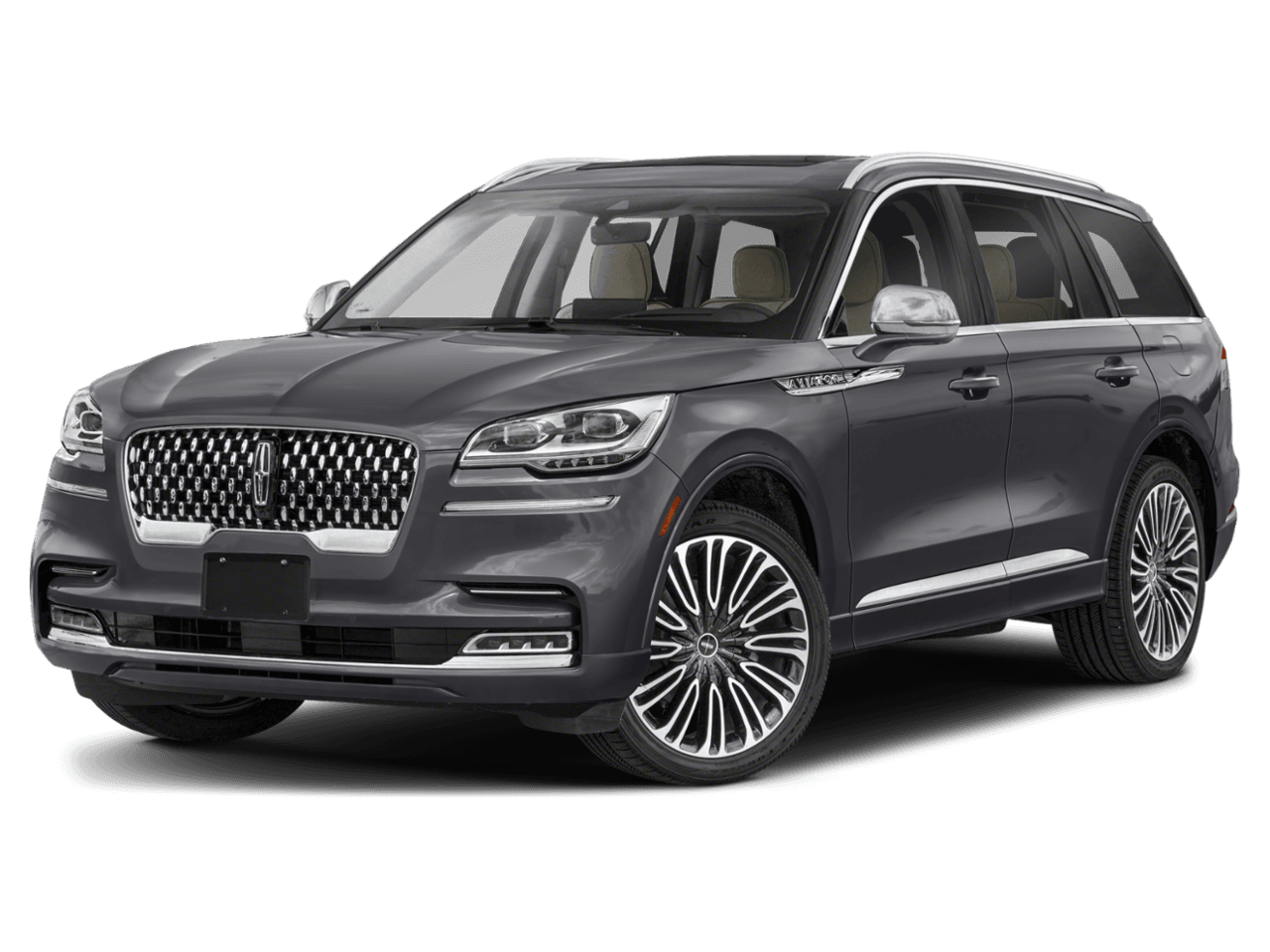 2022 Lincoln Aviator Black Label - Front 3/4, facing to the left