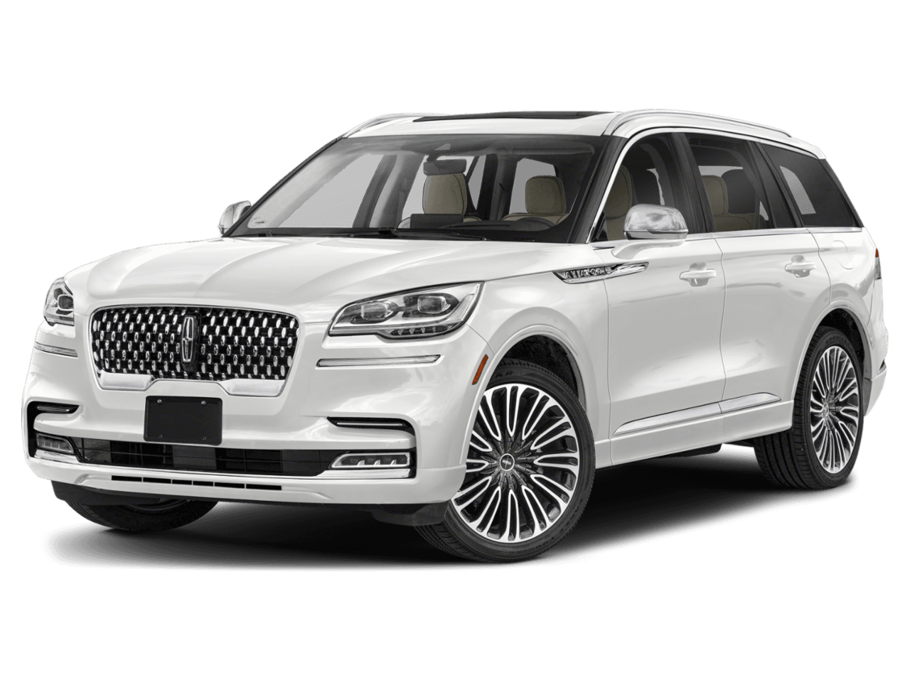 2022 Lincoln Aviator Black Label - Front 3/4, facing to the left