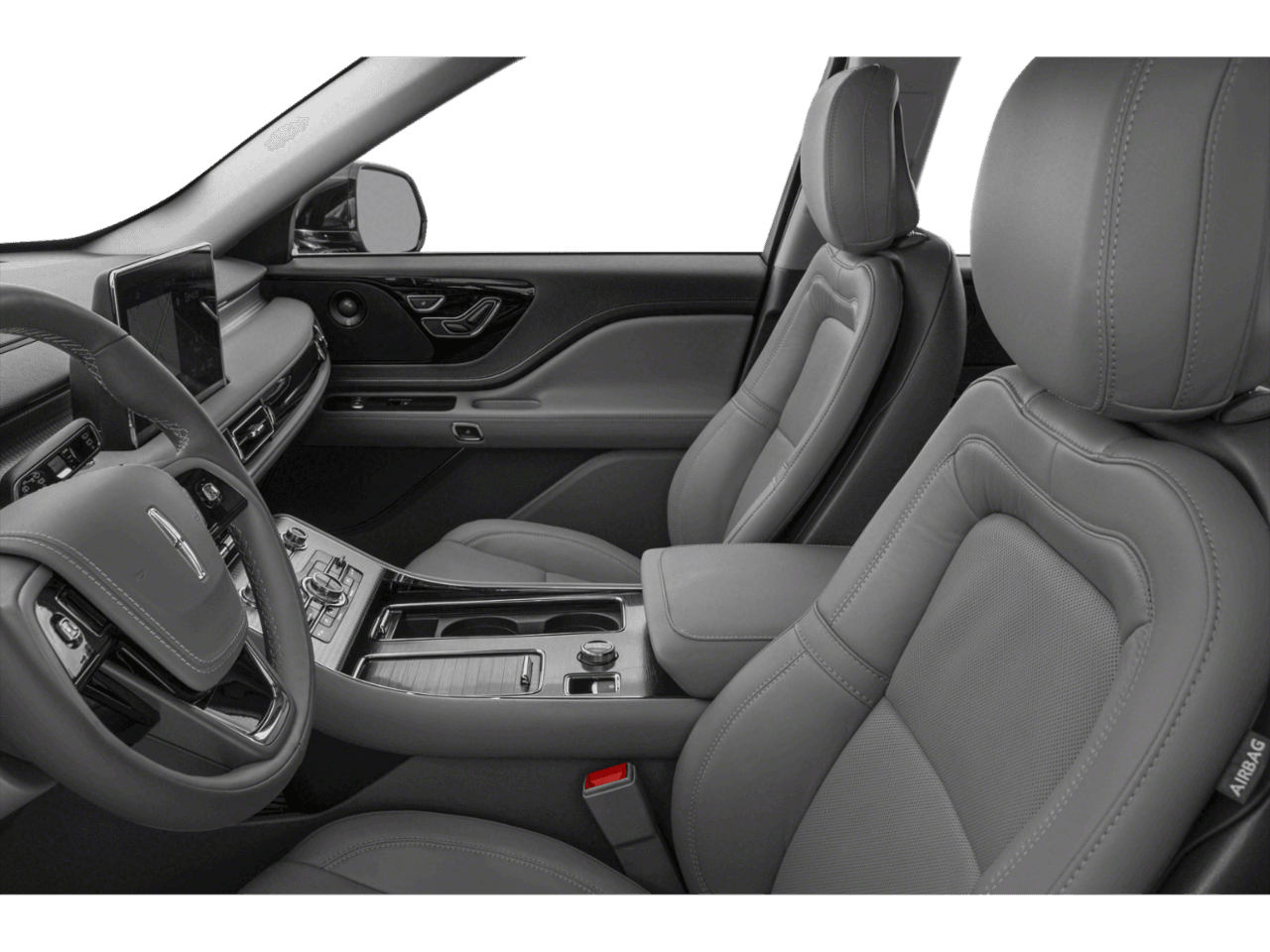 2022 Lincoln Aviator Grand Touring - Interior Driver's Side with Door Open, Front Seat Feature