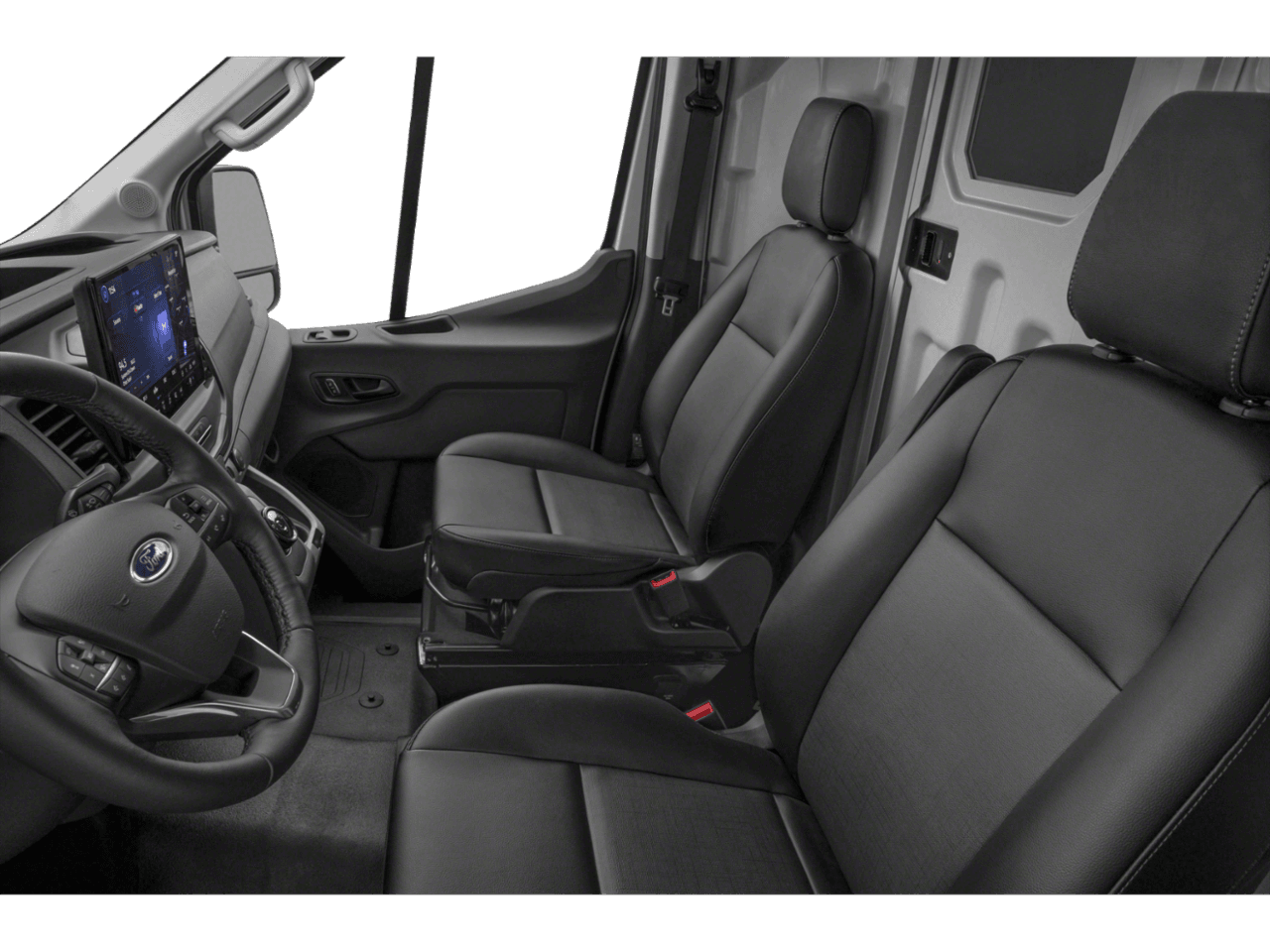 2022 Ford E-Transit Cargo Van  - Interior Driver's Side with Door Open, Front Seat Feature