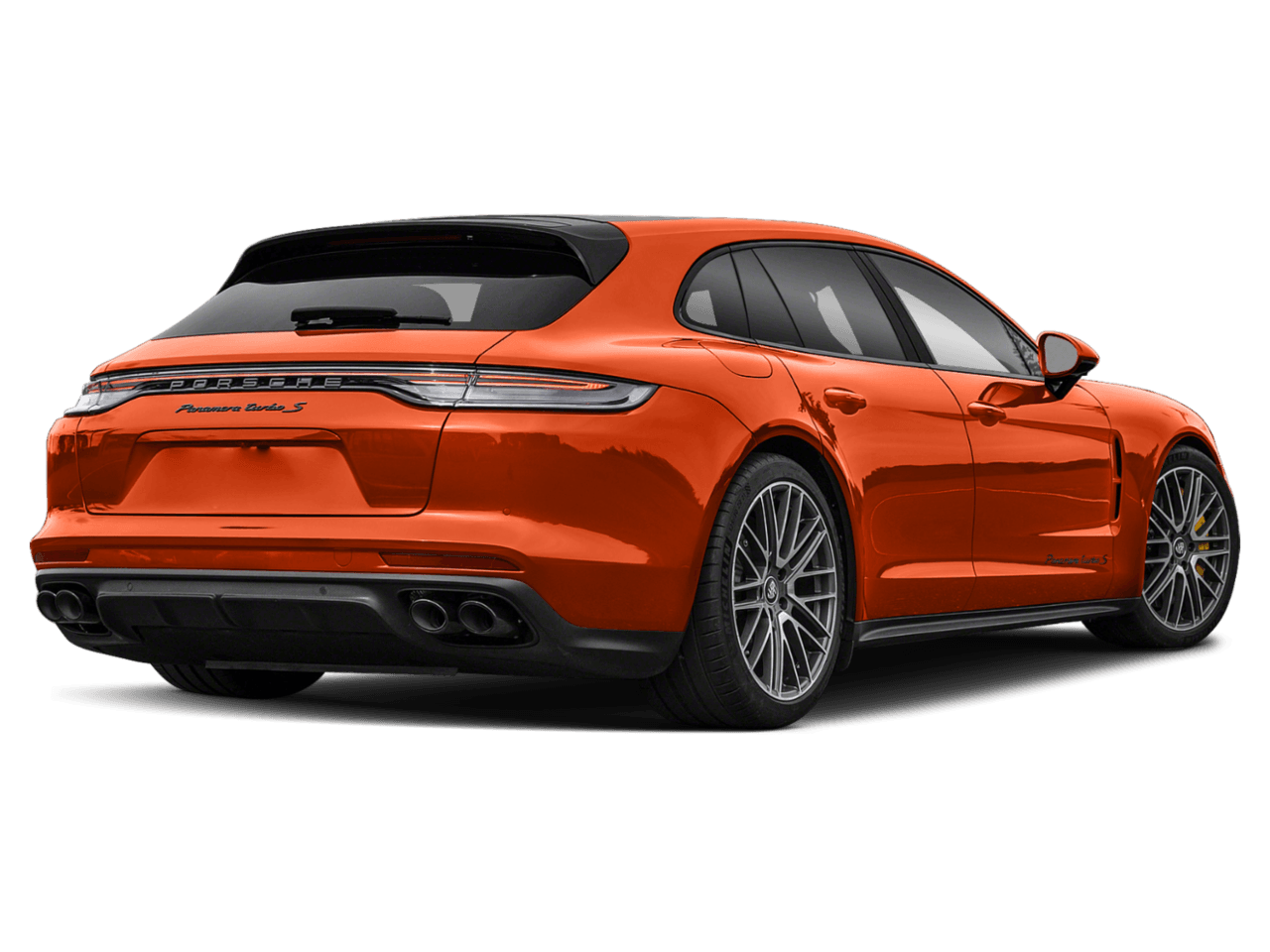 2022 Porsche Panamera Turbo S - Rear 3/4, facing to the right