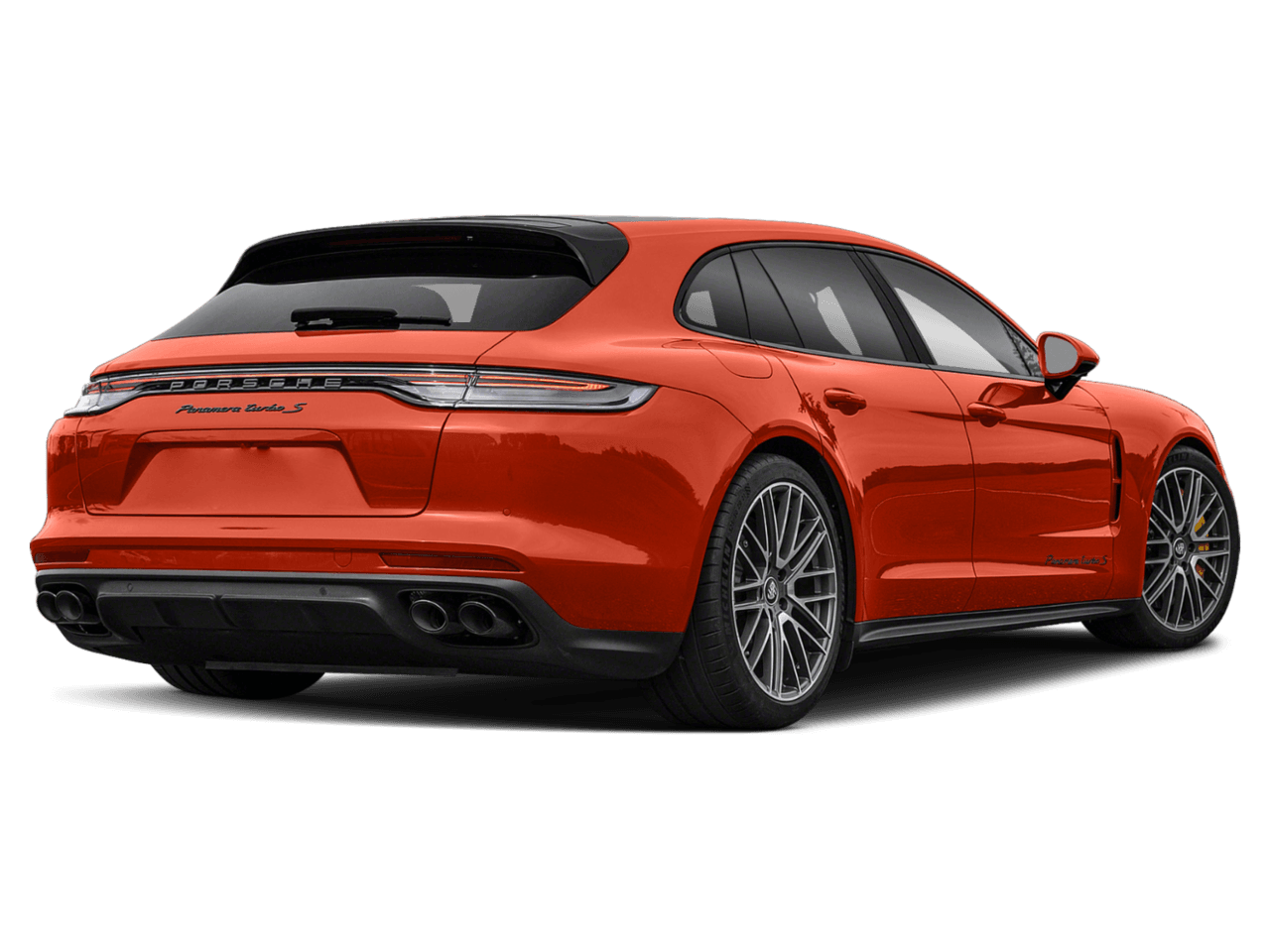 2022 Porsche Panamera Turbo S - Rear 3/4, facing to the right