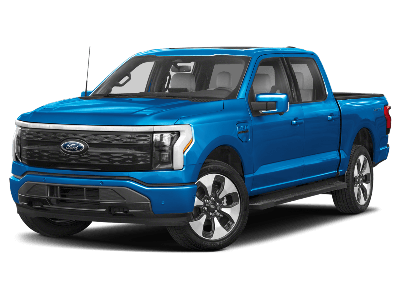 2022 Ford F-150 Lightning Platinum - Front 3/4, facing to the left