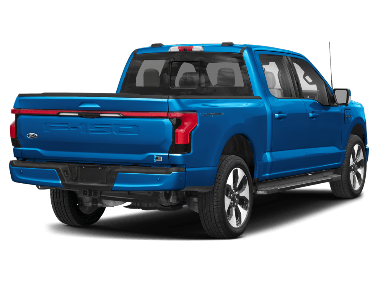 2022 Ford F-150 Lightning Platinum - Rear 3/4, facing to the right