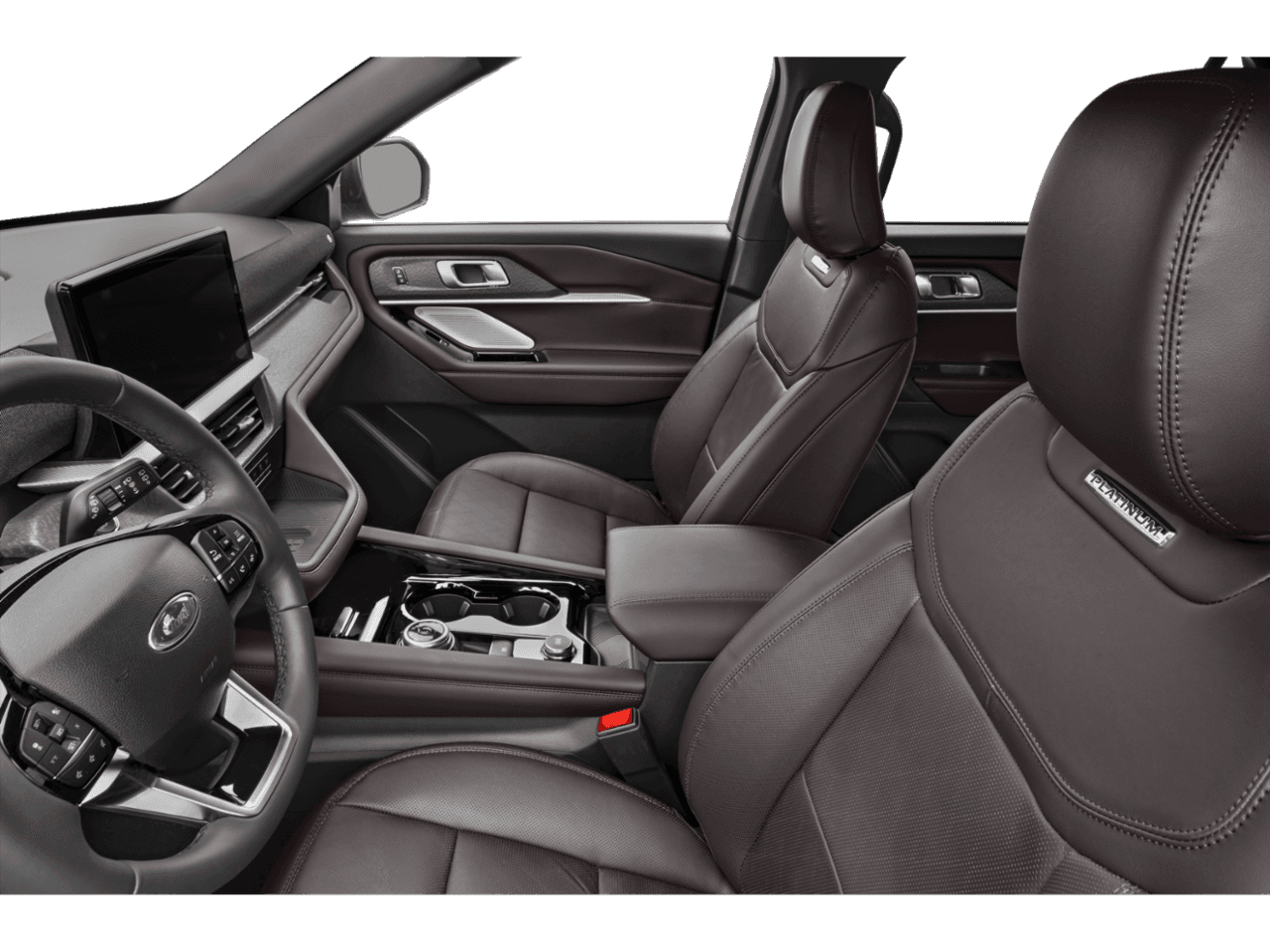 2025 Ford Explorer Platinum - Interior Driver's Side with Door Open, Front Seat Feature