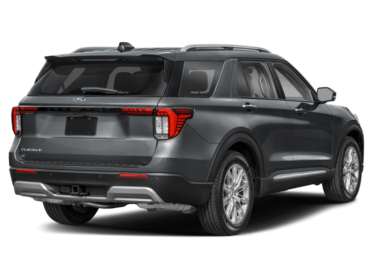 2025 Ford Explorer Platinum - Rear 3/4, facing to the right