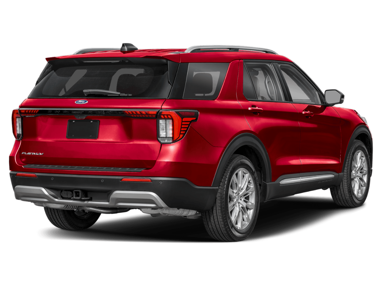 2025 Ford Explorer Platinum - Rear 3/4, facing to the right