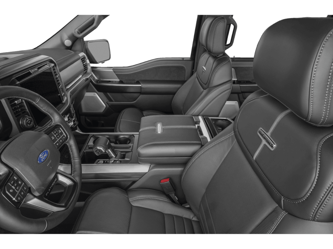 2026 Ford F-150 Platinum - Interior Driver's Side with Door Open, Front Seat Feature