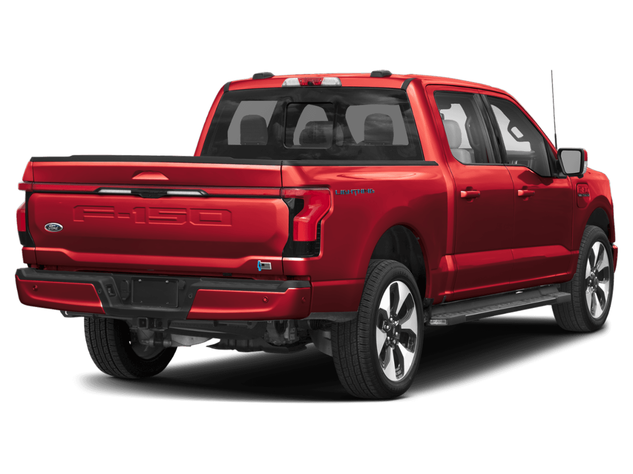 2026 Ford F-150 Lightning Platinum - Rear 3/4, facing to the right