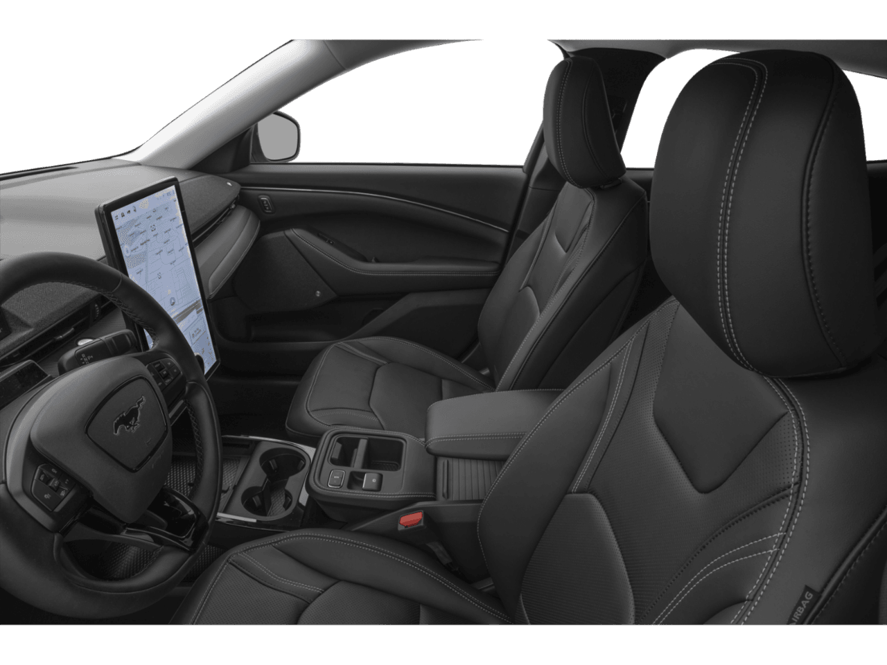2026 Ford Mustang Mach-E Premium - Interior Driver's Side with Door Open, Front Seat Feature